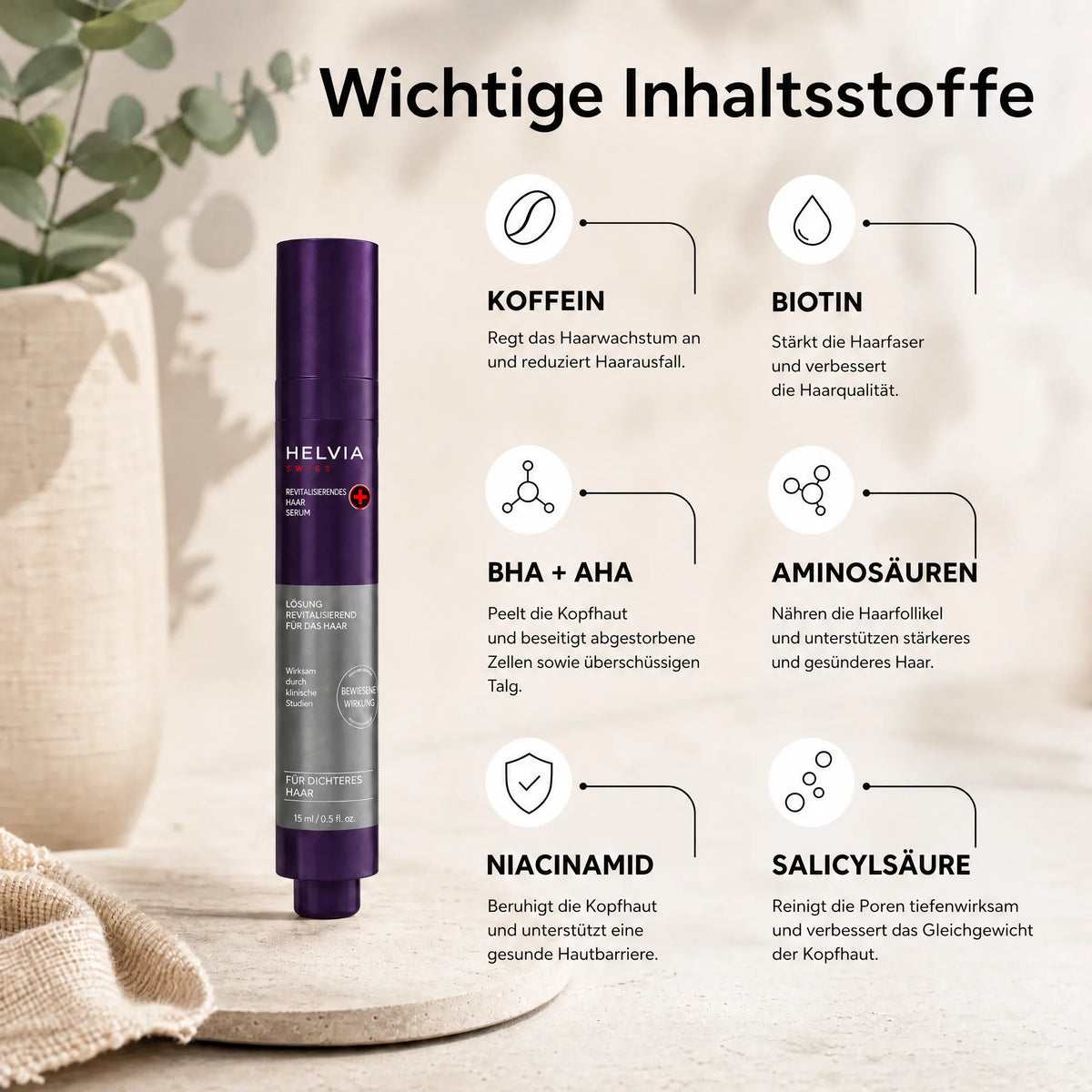 Kopfhaut Serum Roll-On Verdichtend HELVIA SWISS
