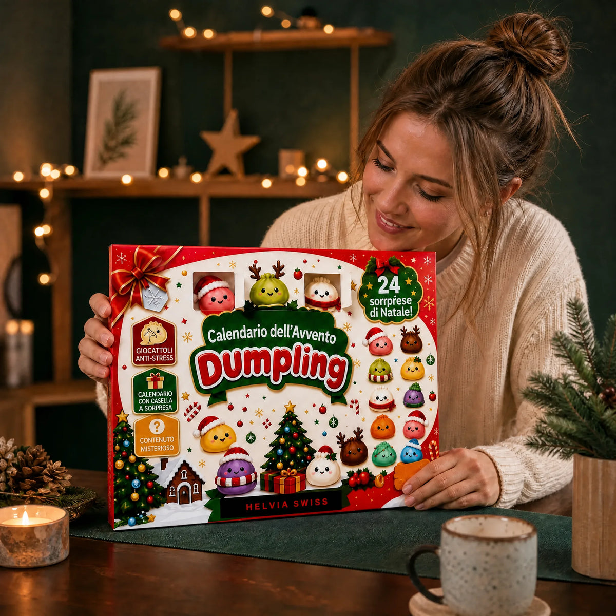 Calendario dell'Avvento Dumpling Squishy 2026 HELVIA SWISS