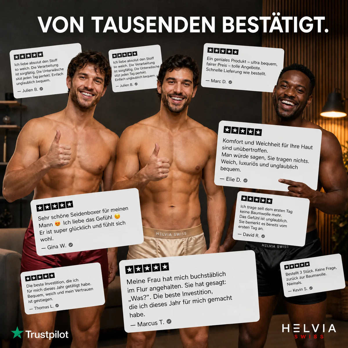 Boxer aus Premium-Seide Absoluter Komfort HELVIA SWISS