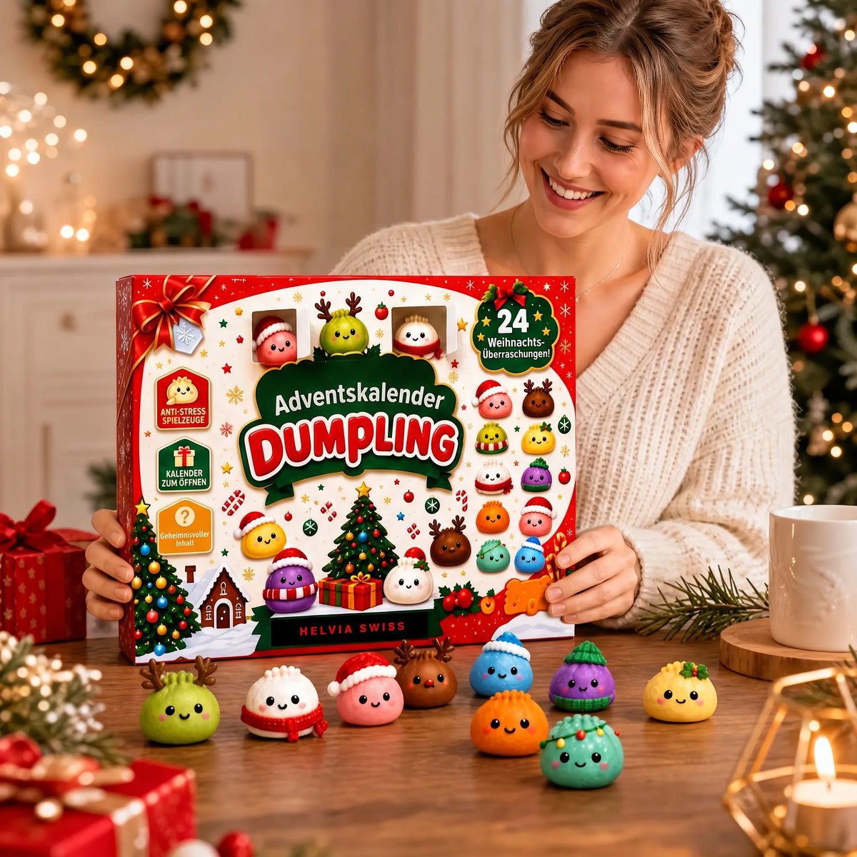 Dumpling Squishy Adventskalender 2026 HELVIA SWISS