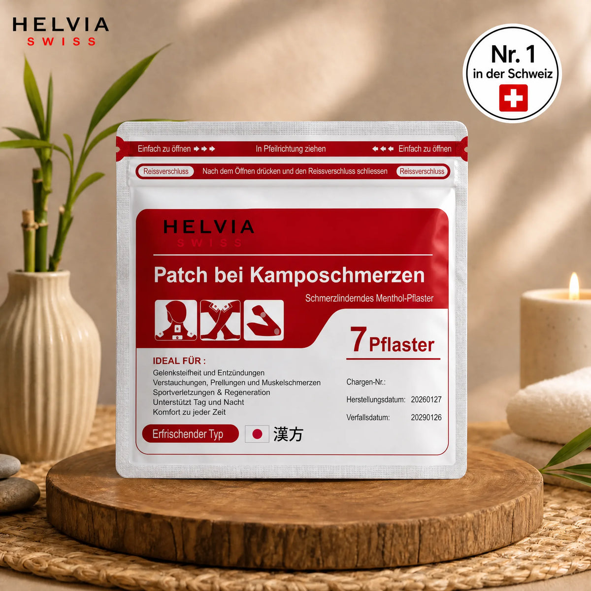 Japanisches Schmerzpflaster HELVIA SWISS