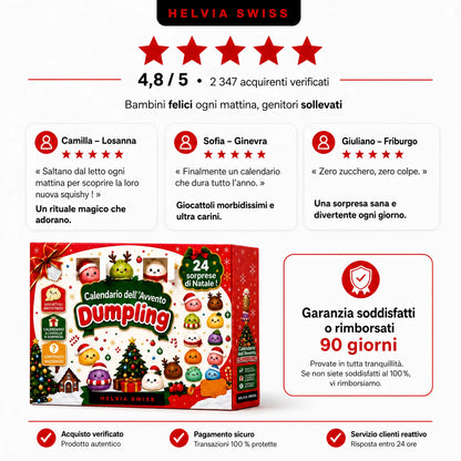 Calendario dell'Avvento Dumpling Squishy 2026 HELVIA SWISS