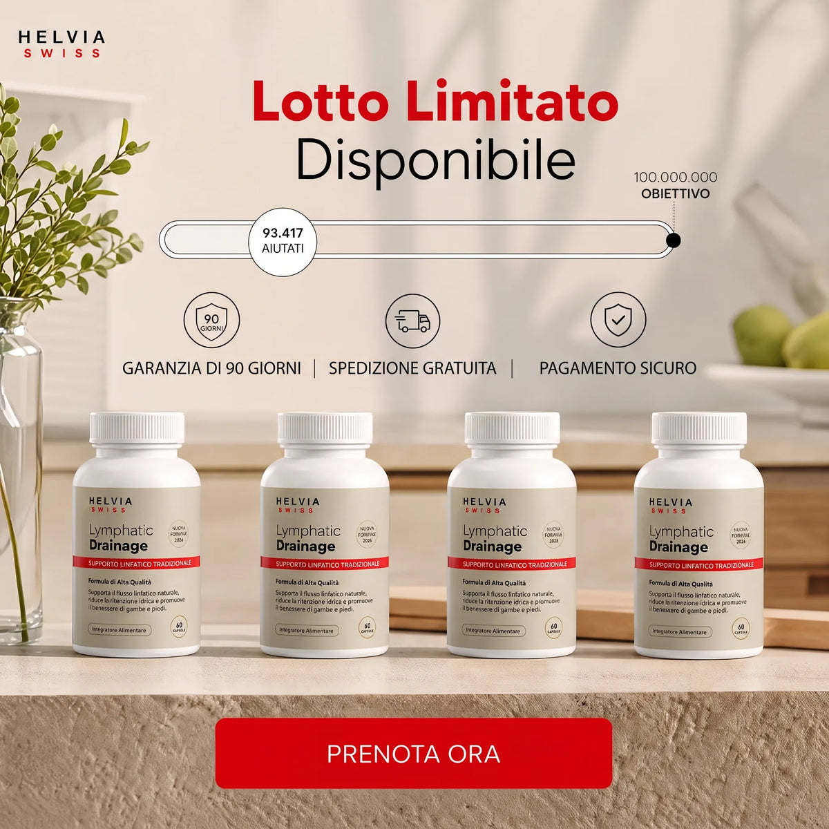 Capsule Drenaggio Linfatico Massima Efficacia HELVIA SWISS