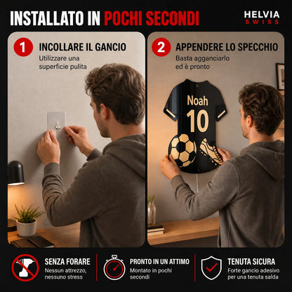 Specchio LED Calcio Personalizzato HELVIA SWISS