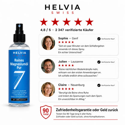 Reines Magnesium Spray Tiefer Schlaf HELVIA SWISS