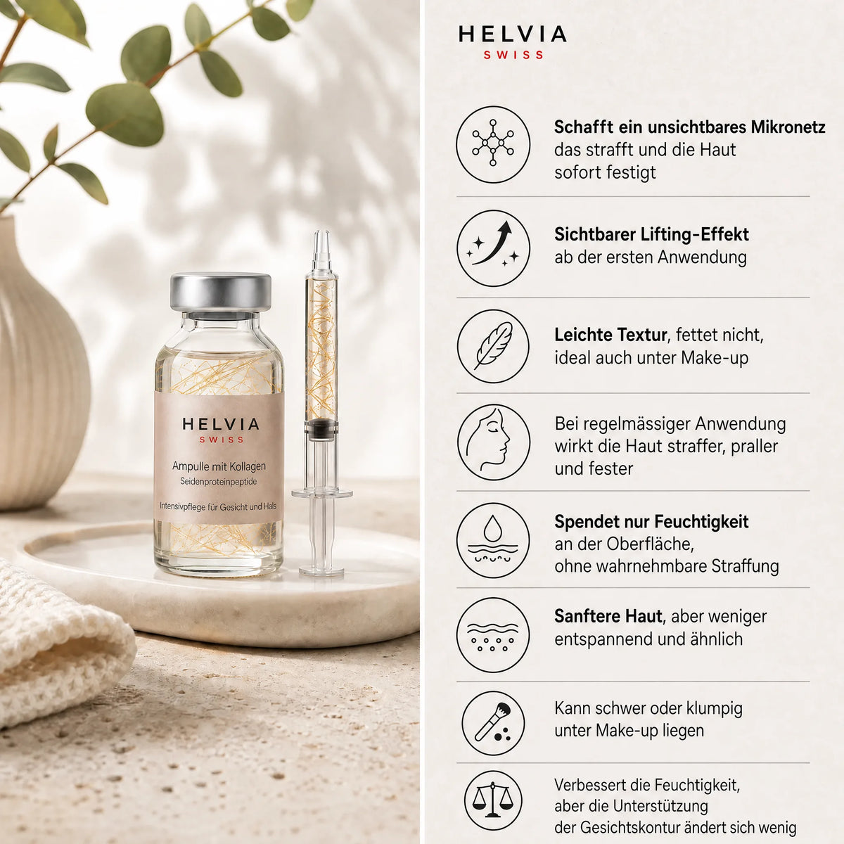 Straffendes Seiden-Peptid-Serum HELVIA SWISS