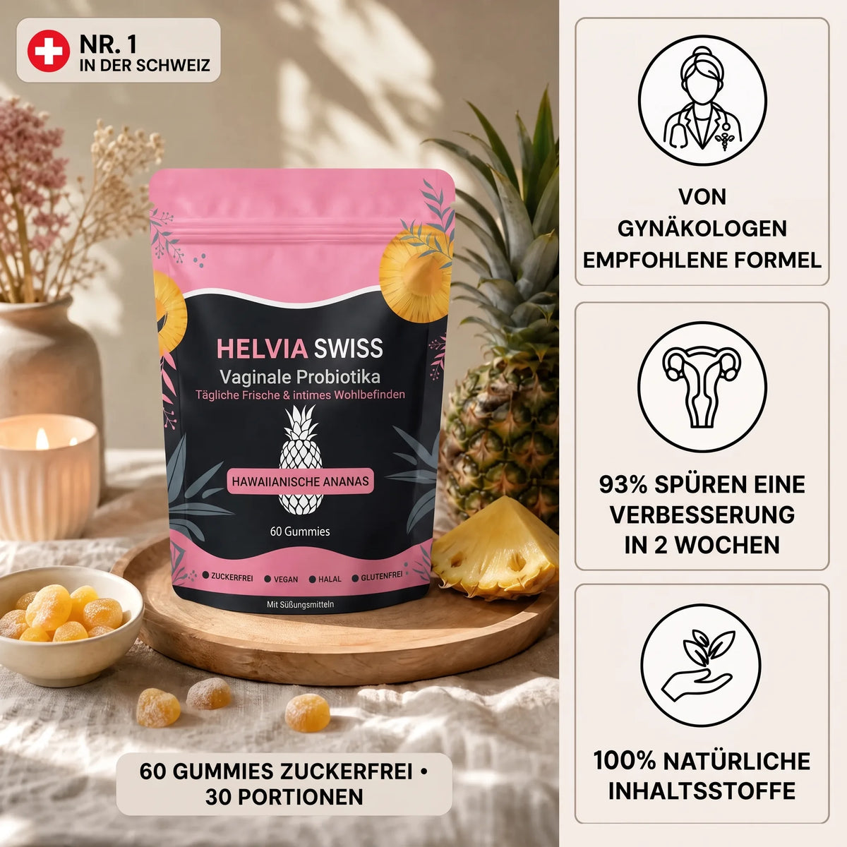 FemiFlore® – Probiotische Intim-Gummies HELVIA SWISS