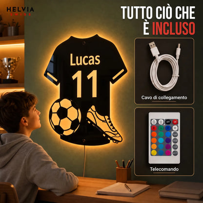 Specchio LED Calcio Personalizzato HELVIA SWISS