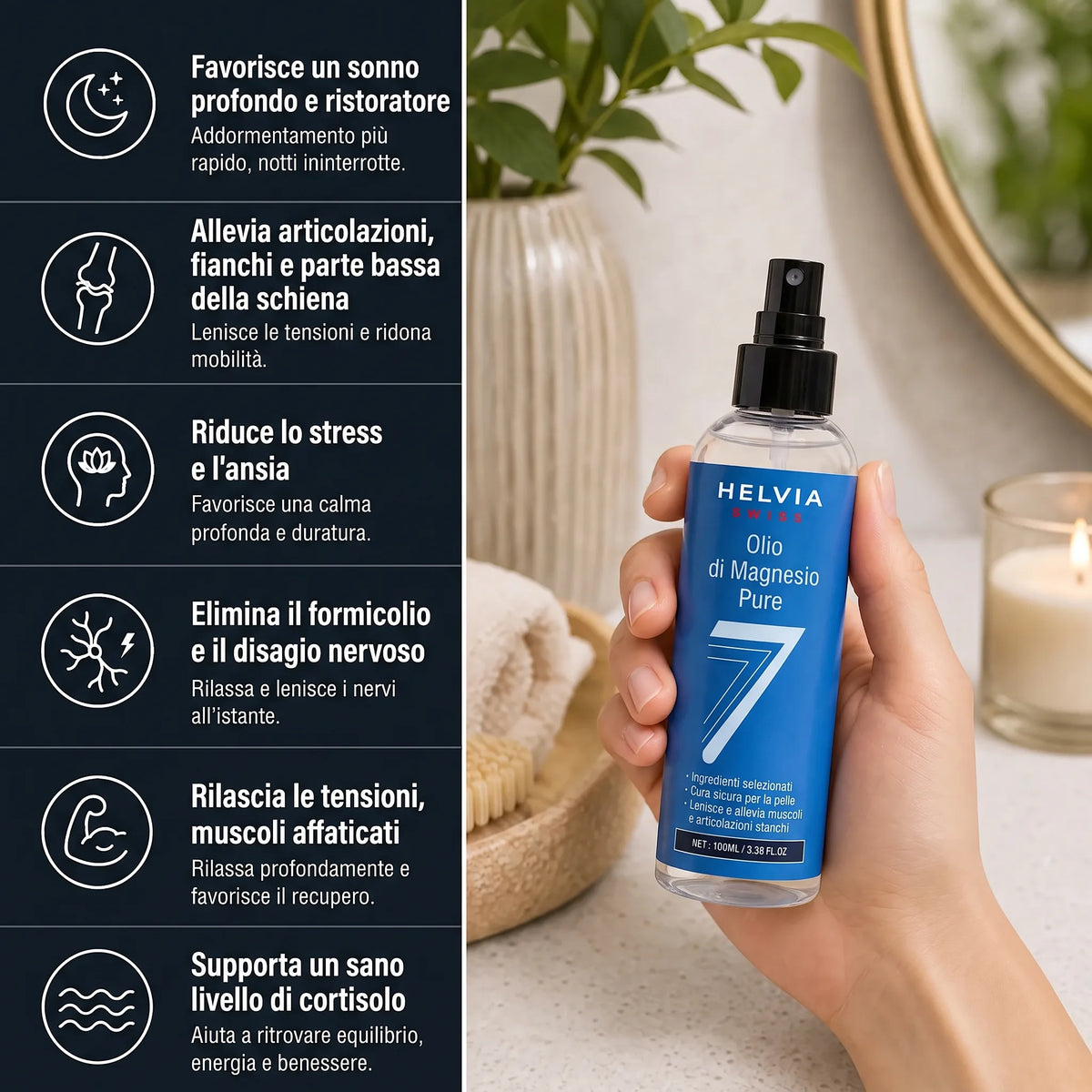Spray Magnesio Puro Sonno Profondo HELVIA SWISS