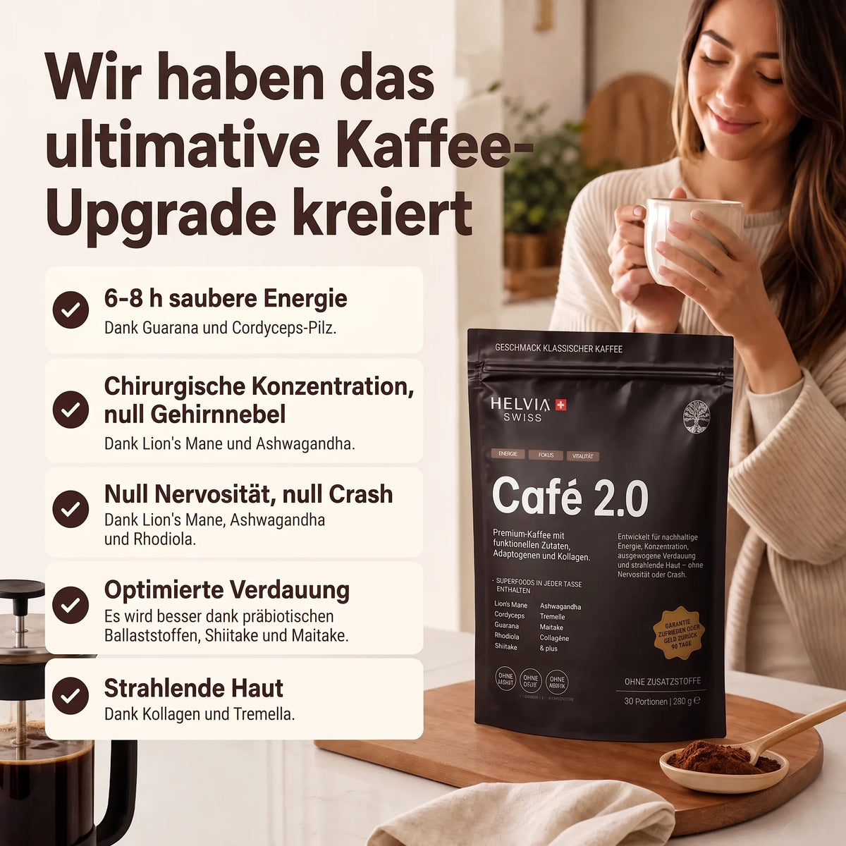 Coffee 2.0 — Kaffee mit Funktionellen Pilzen HELVIA SWISS