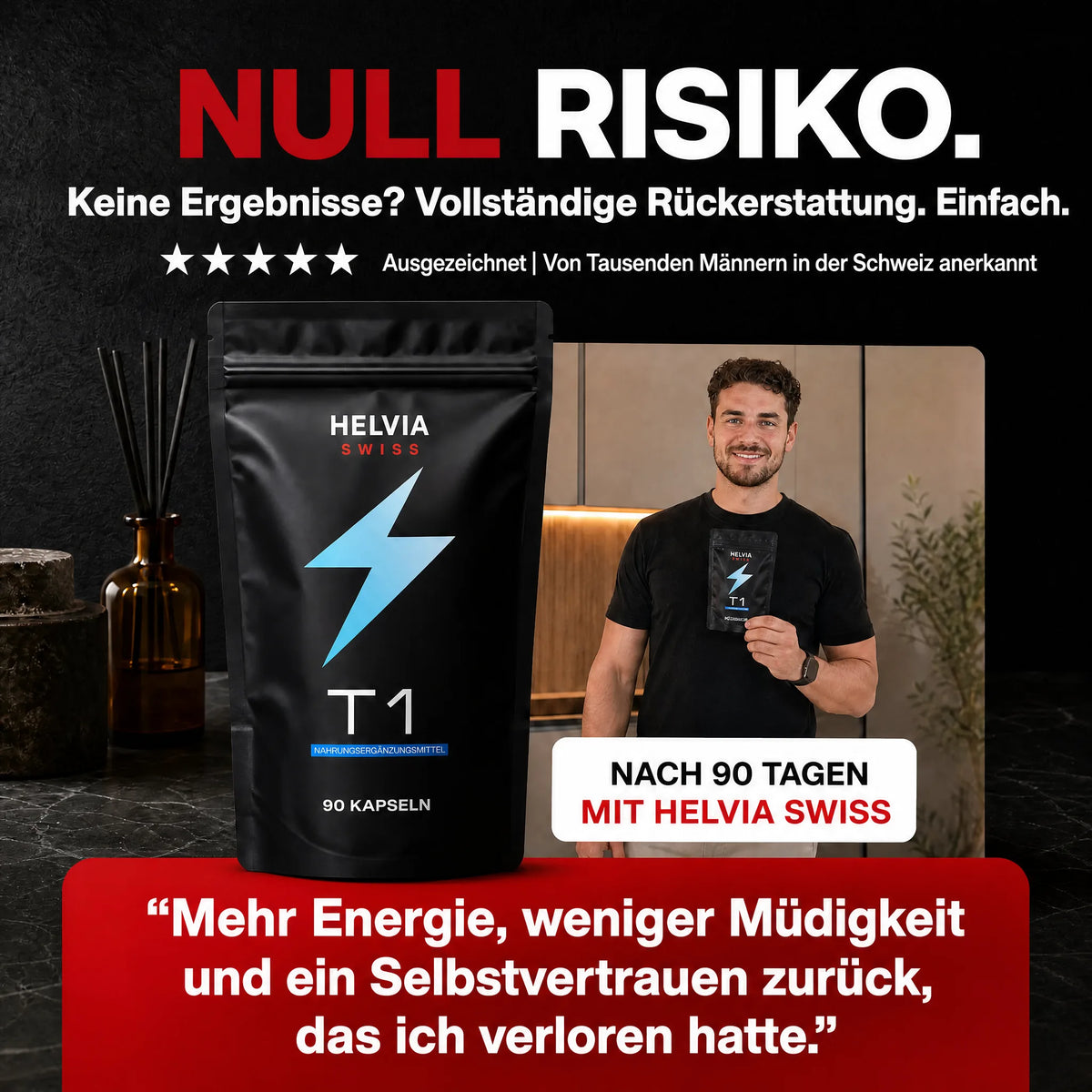 Natürlicher Testosteron-Komplex – 14 Wirkstoffe — Natürlicher Booster HELVIA SWISS
