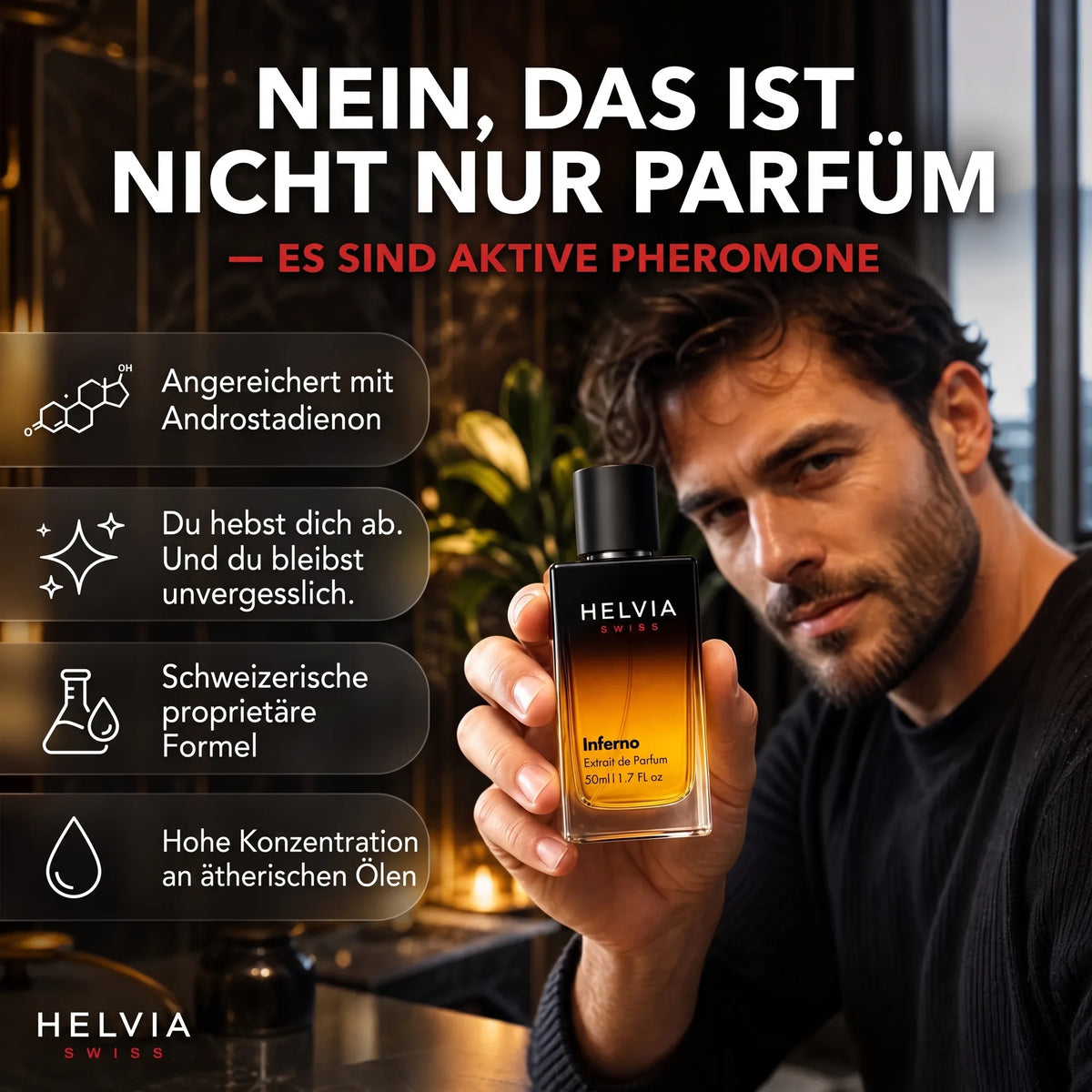 Parfum Inferno mit Pheromonen für Männer HELVIA SWISS