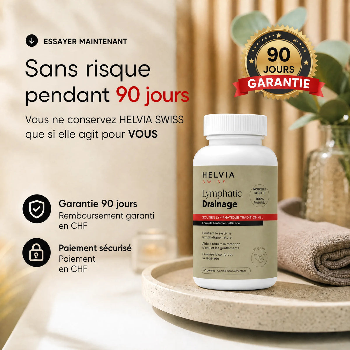 Gélules Drainage Lymphatique Efficacité Maximale HELVIA SWISS