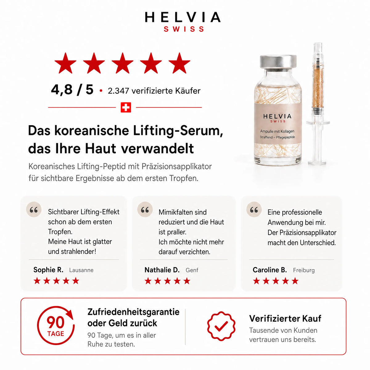 Straffendes Seiden-Peptid-Serum HELVIA SWISS