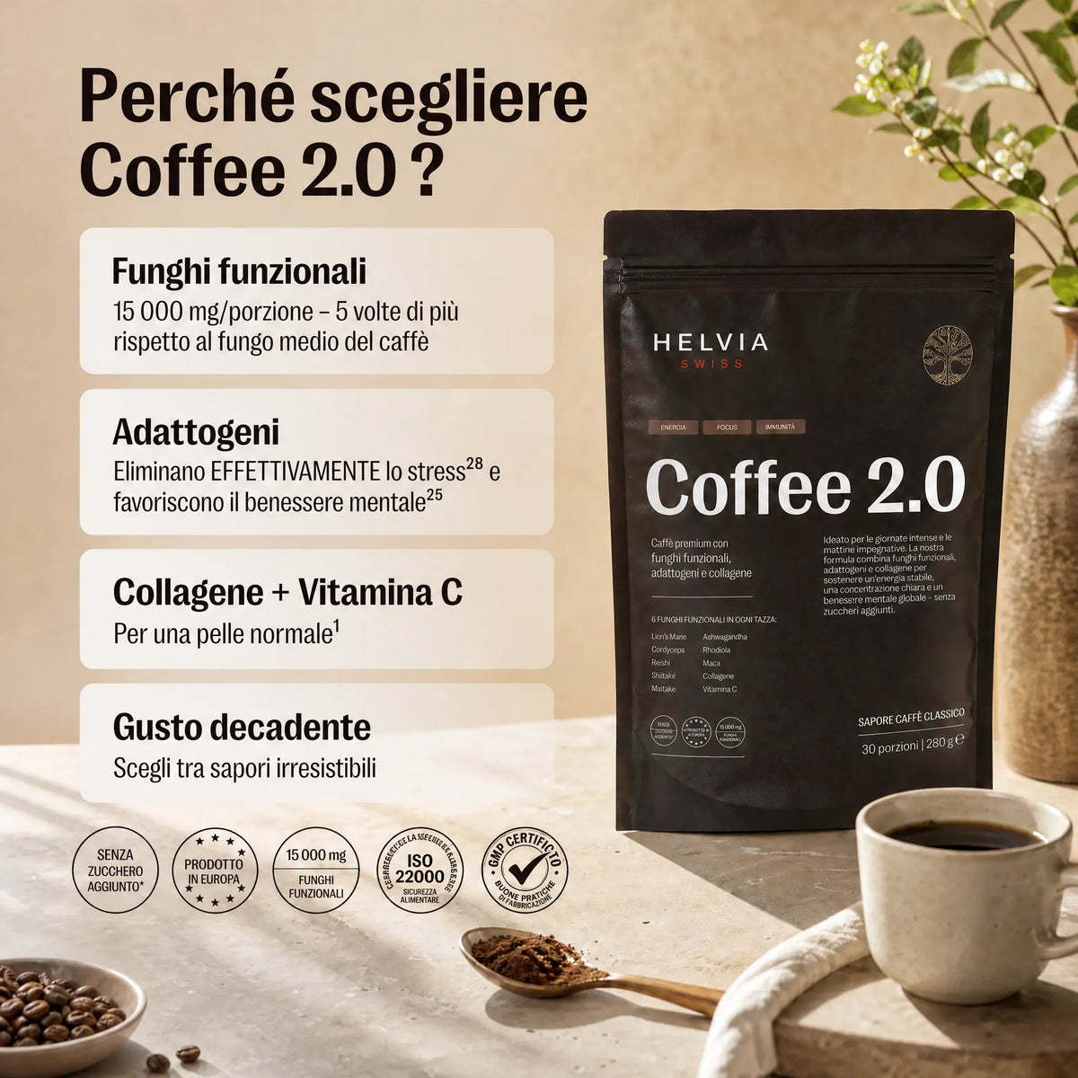 Coffee 2.0 – Caffè Funzionale Energia & Focus HELVIA SWISS