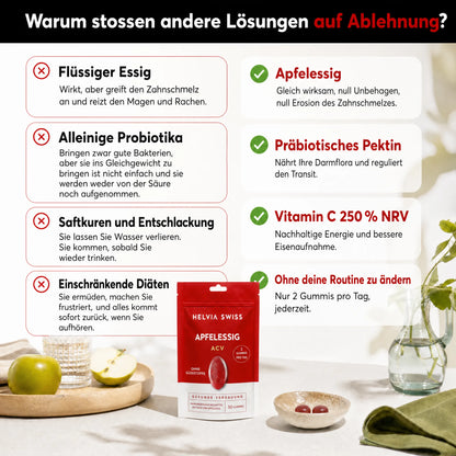 Apfelessig Gummies - Flacher Bauch & Verdauung HELVIA SWISS