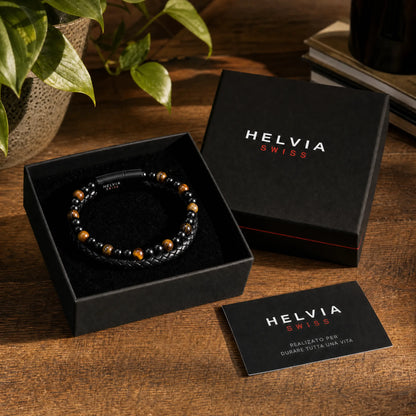 Bracciale Personalizzato Occhio di Tigre « A Mio Figlio » HELVIA SWISS