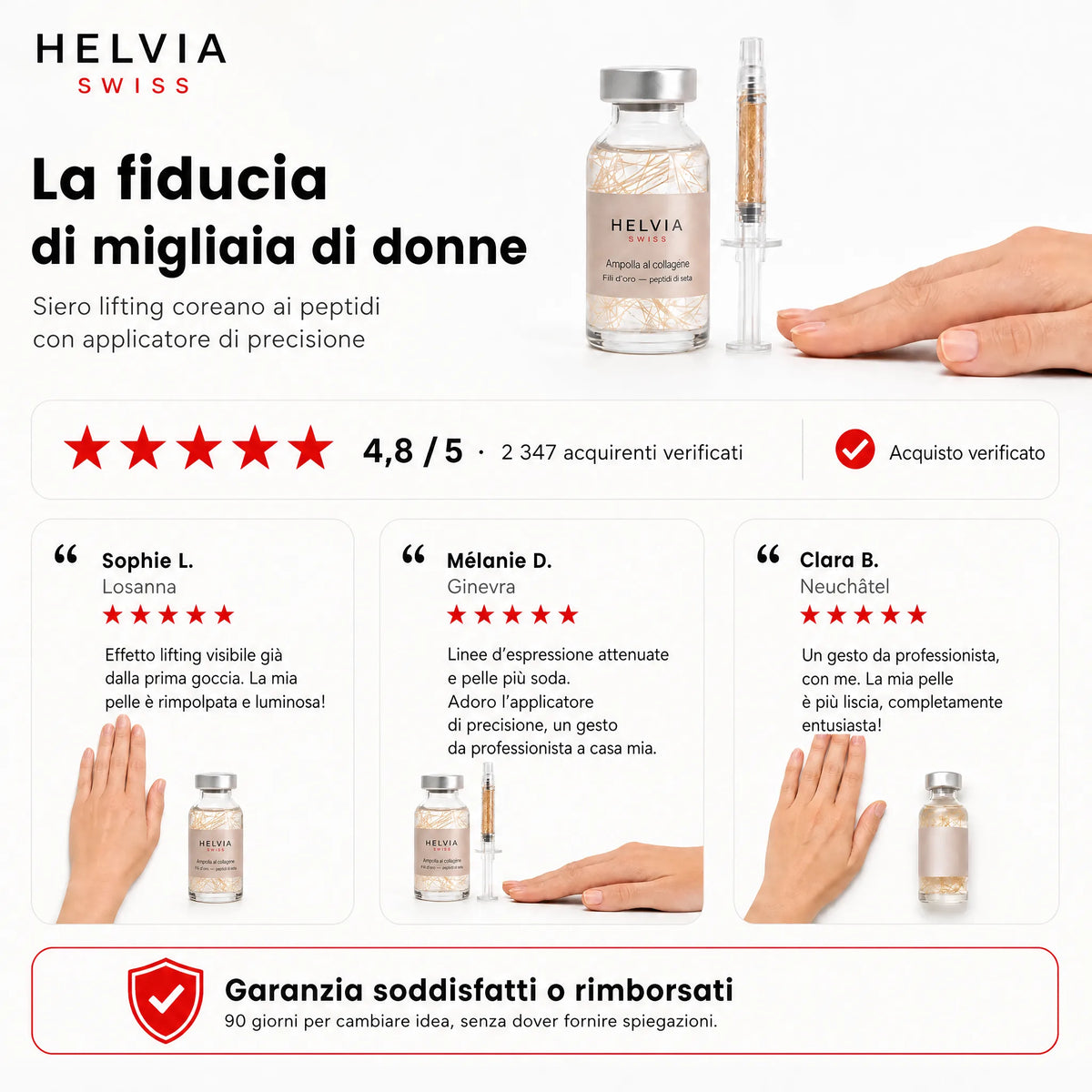 Siero Liftante Peptidi di Seta HELVIA SWISS