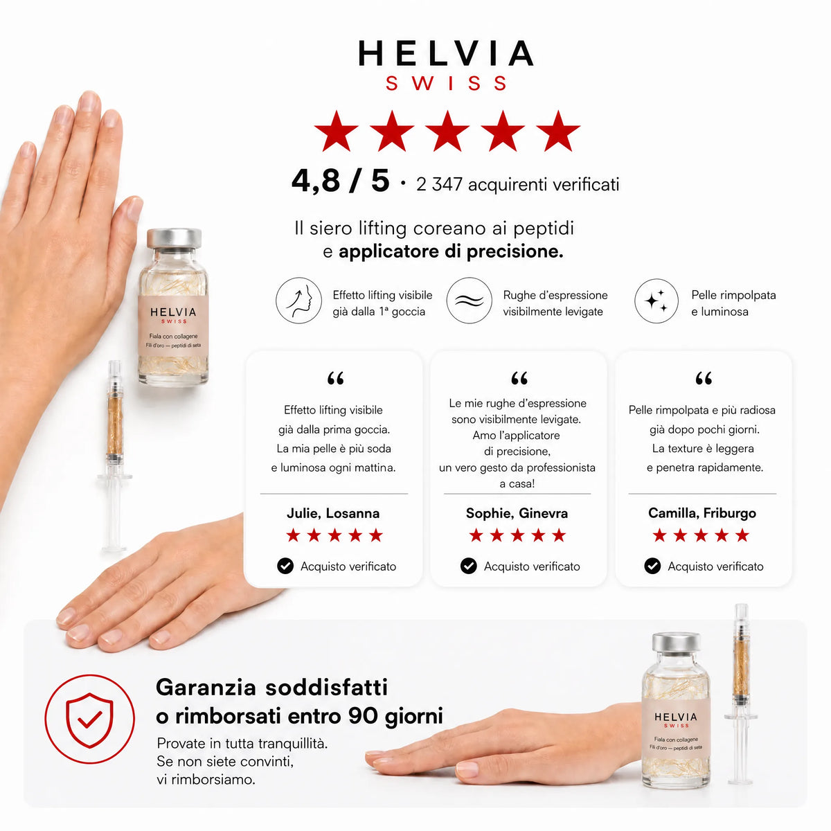 Siero Liftante Peptidi di Seta HELVIA SWISS