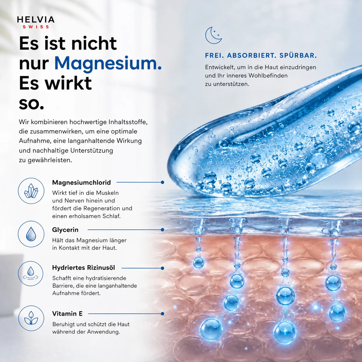 Reines Magnesium Spray Tiefer Schlaf HELVIA SWISS
