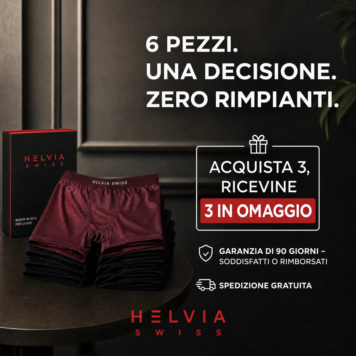 Boxer in Seta Premium Comfort Assoluto HELVIA SWISS