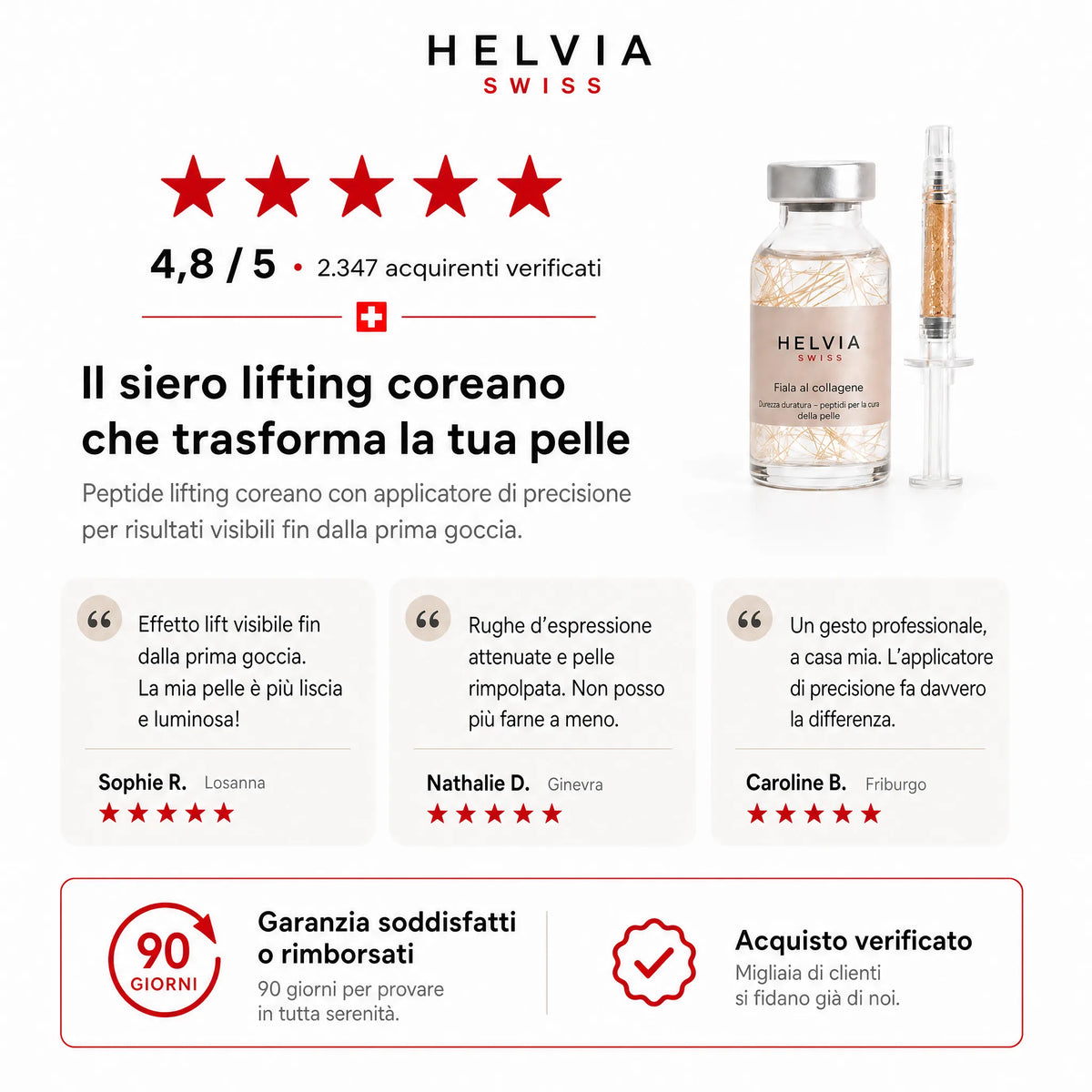 Siero Liftante Peptidi di Seta HELVIA SWISS