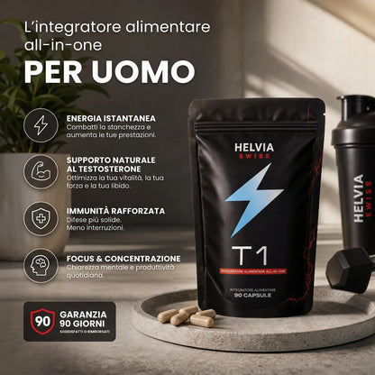 Complesso Testosterone Naturale – 14 Attivi — Booster Naturale HELVIA SWISS