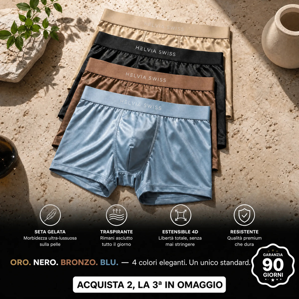 Boxer in Seta Premium Comfort Assoluto HELVIA SWISS
