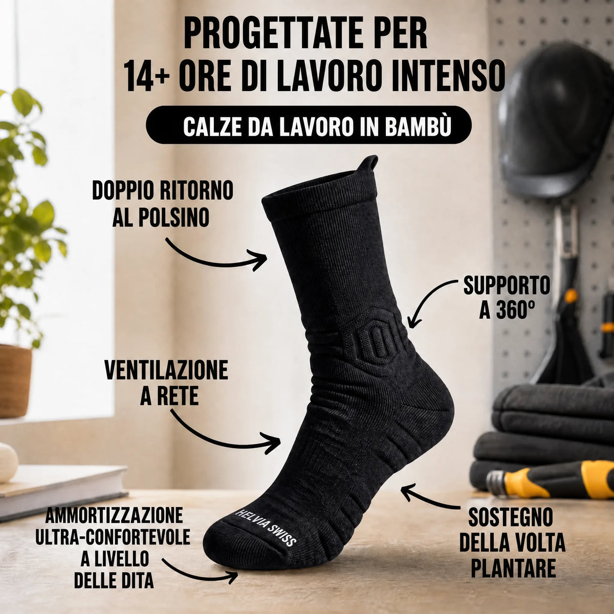 Calze da Lavoro Bambù HELVIA SWISS