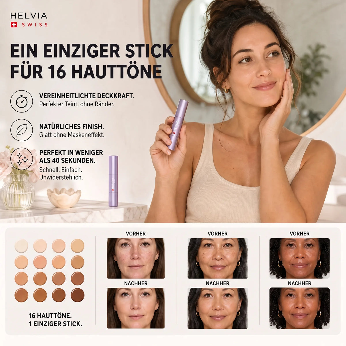 Chamäleon Foundation Stick HELVIA SWISS