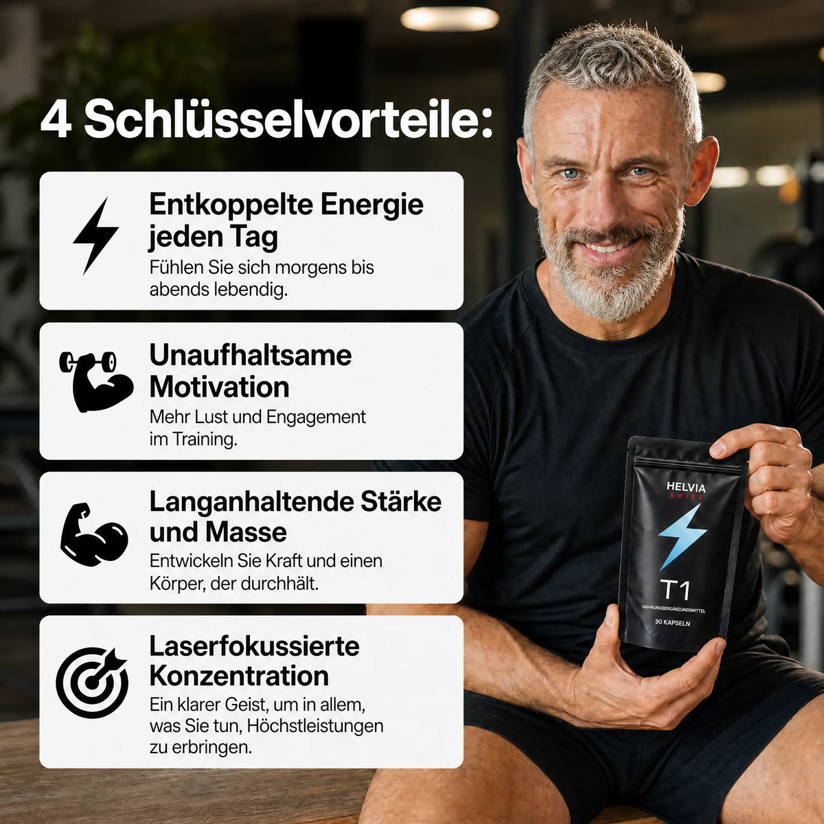 Natürlicher Testosteron-Komplex – 14 Wirkstoffe — Natürlicher Booster HELVIA SWISS