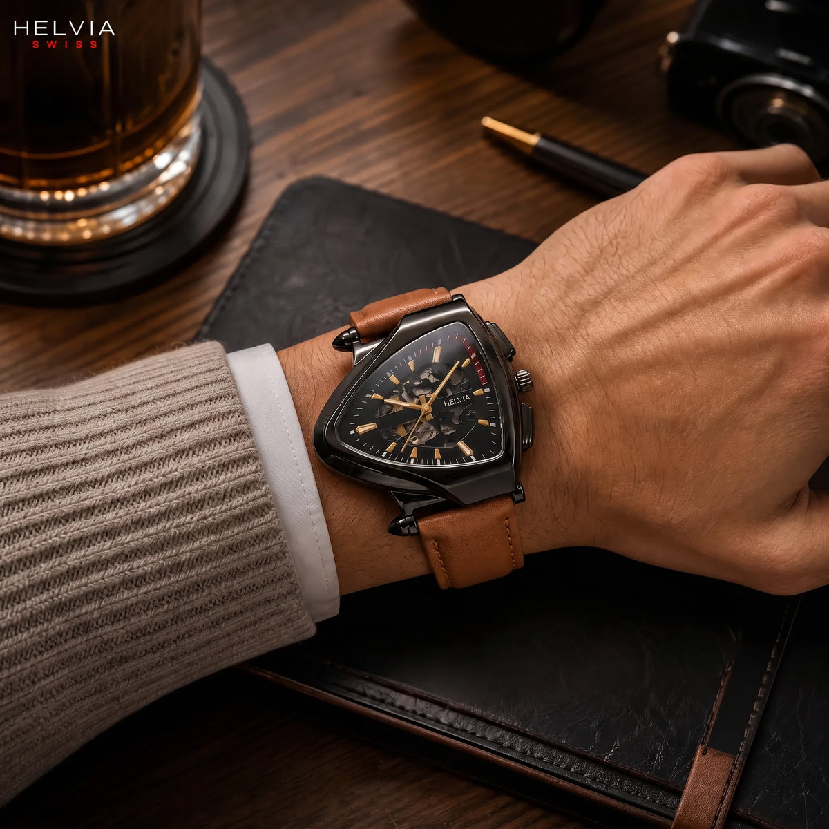 Orologio Solstice Pelle Triangolo HELVIA SWISS