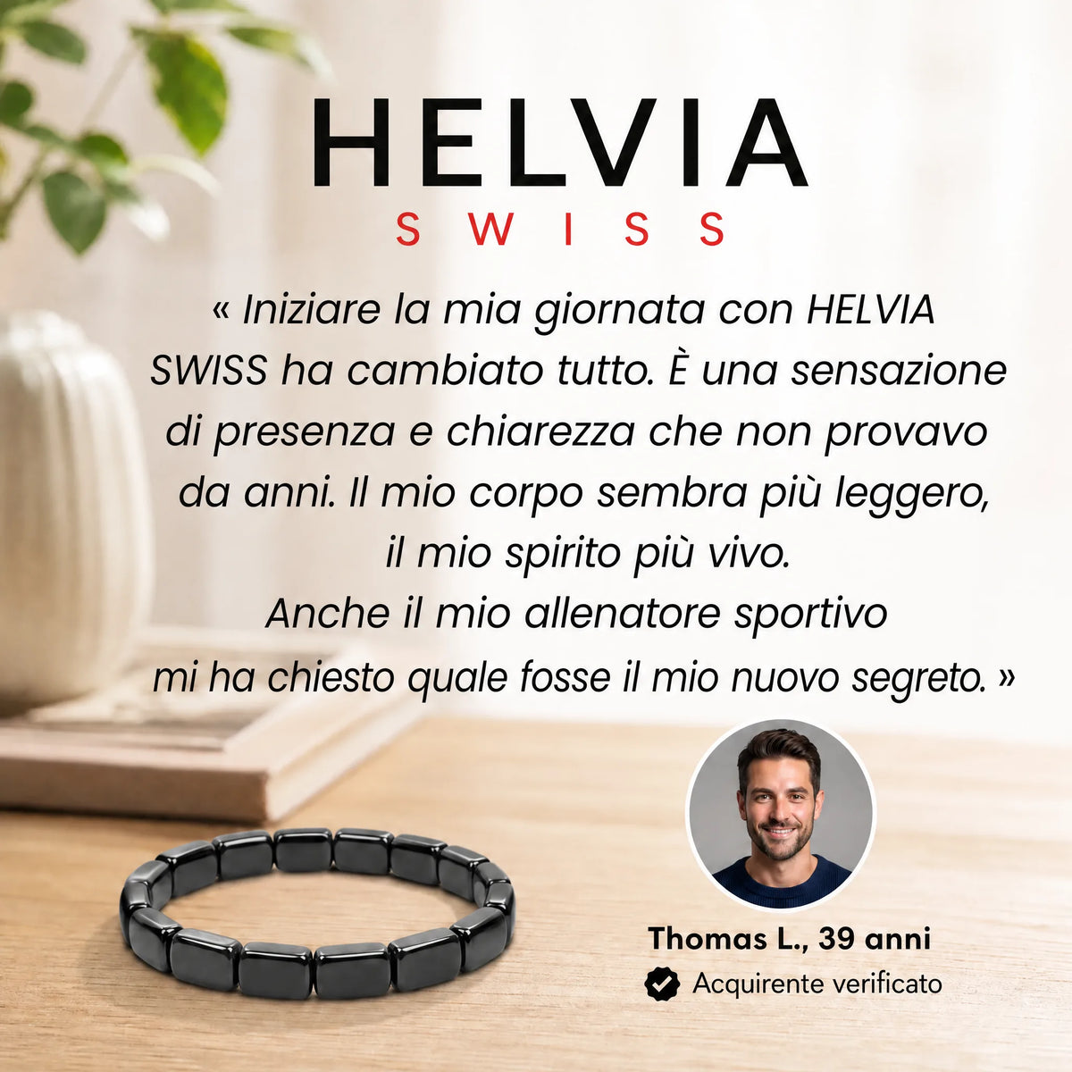 Bracciale Ematite Magnetica - HELVIA SWISS