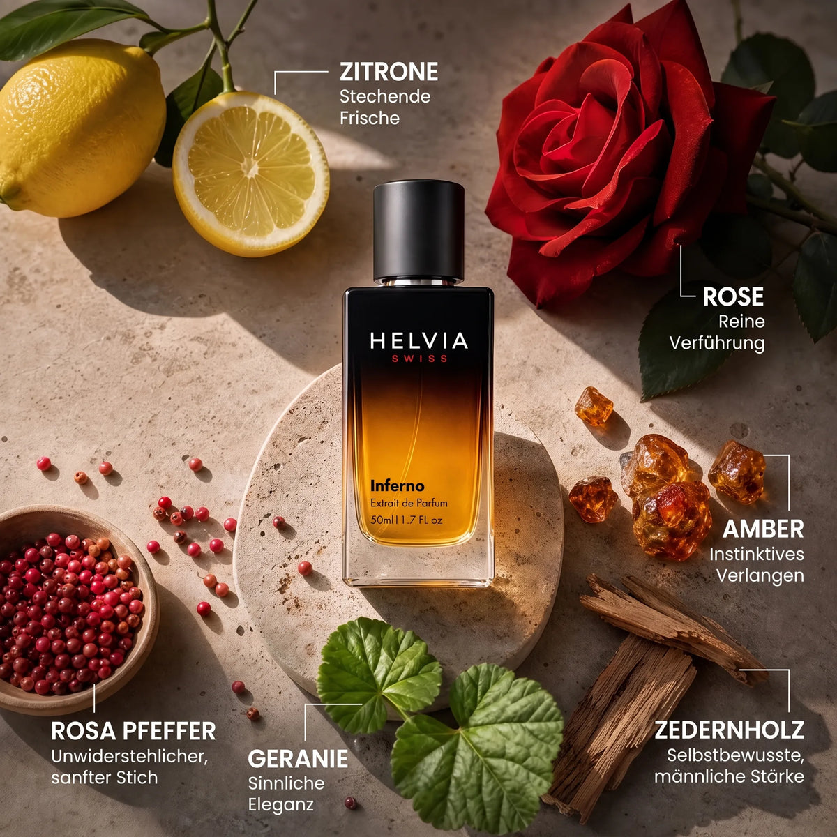 Parfum Inferno mit Pheromonen für Männer HELVIA SWISS