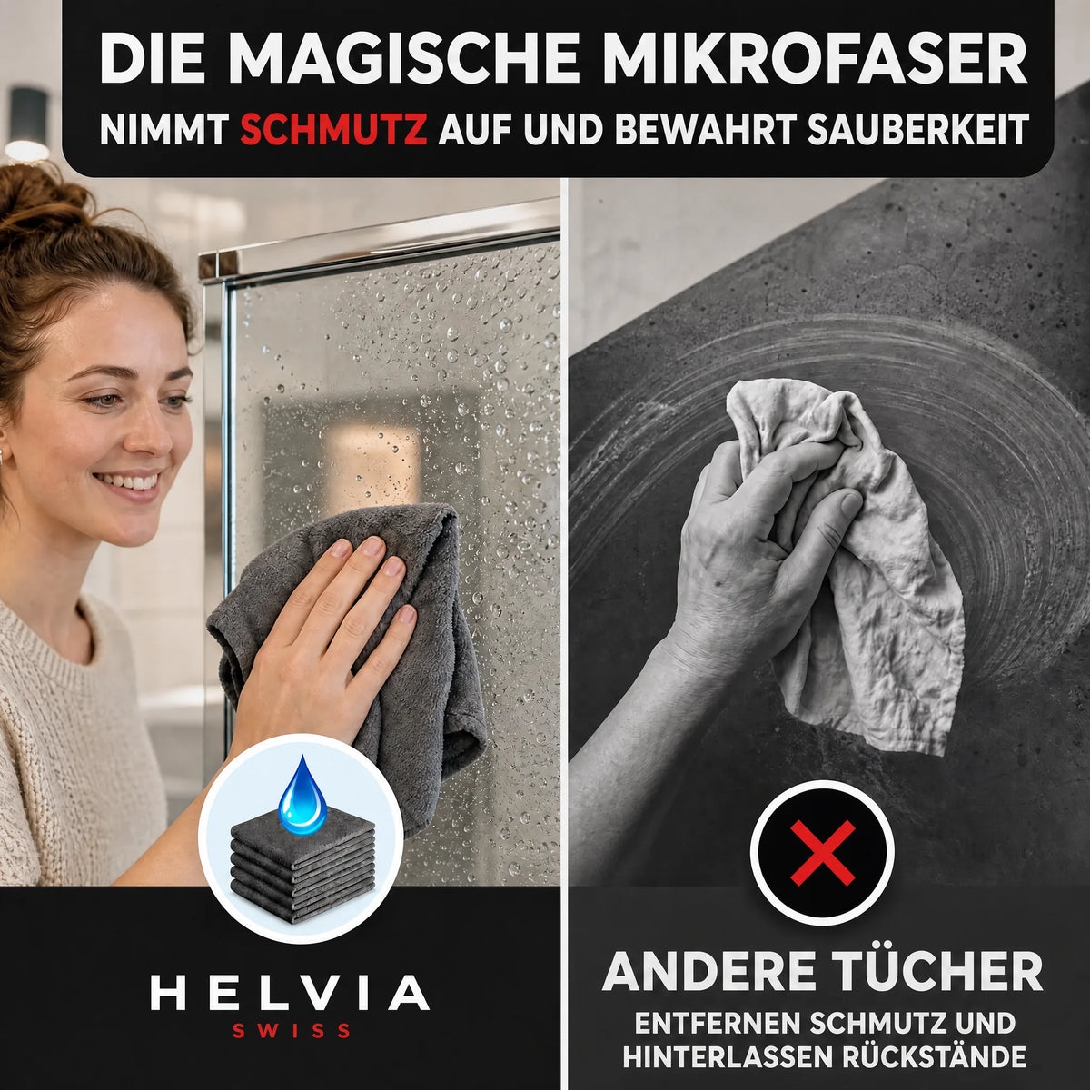 Magische Mikrofaser-Tücher (5er-Set) HELVIA SWISS