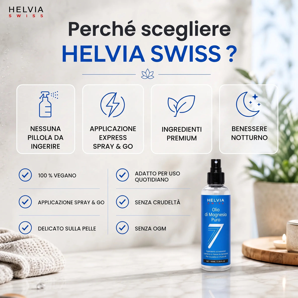 Spray Magnesio Puro Sonno Profondo HELVIA SWISS
