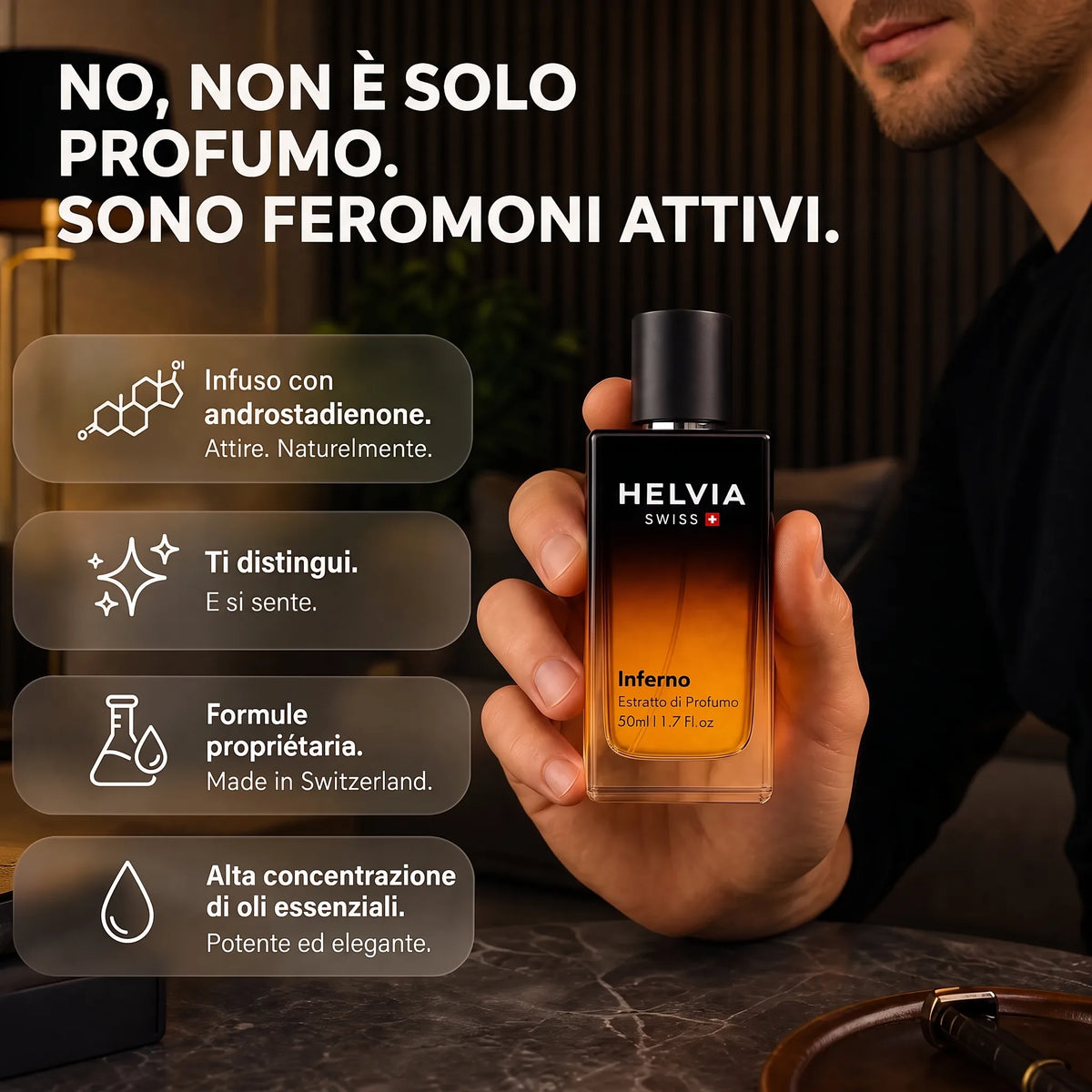 Inferno Profumo ai Feromoni per Uomo HELVIA SWISS