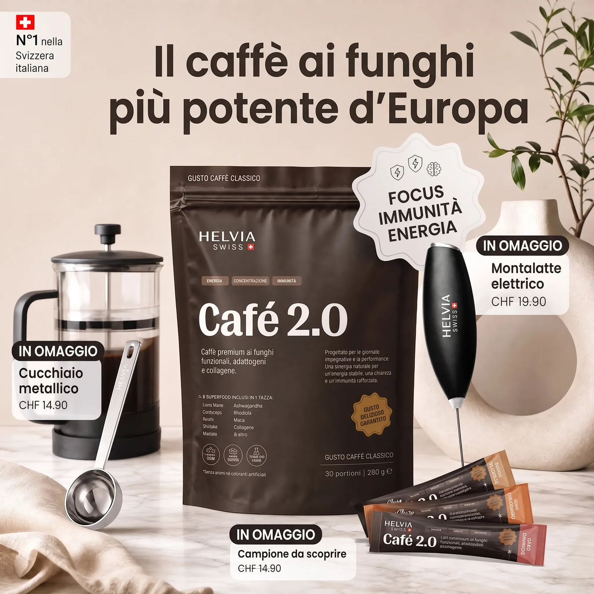 Coffee 2.0 — Caffè ai Funghi Funzionali HELVIA SWISS
