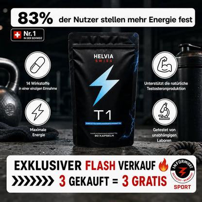 Natürlicher Testosteron-Komplex – 14 Wirkstoffe — Natürlicher Booster HELVIA SWISS