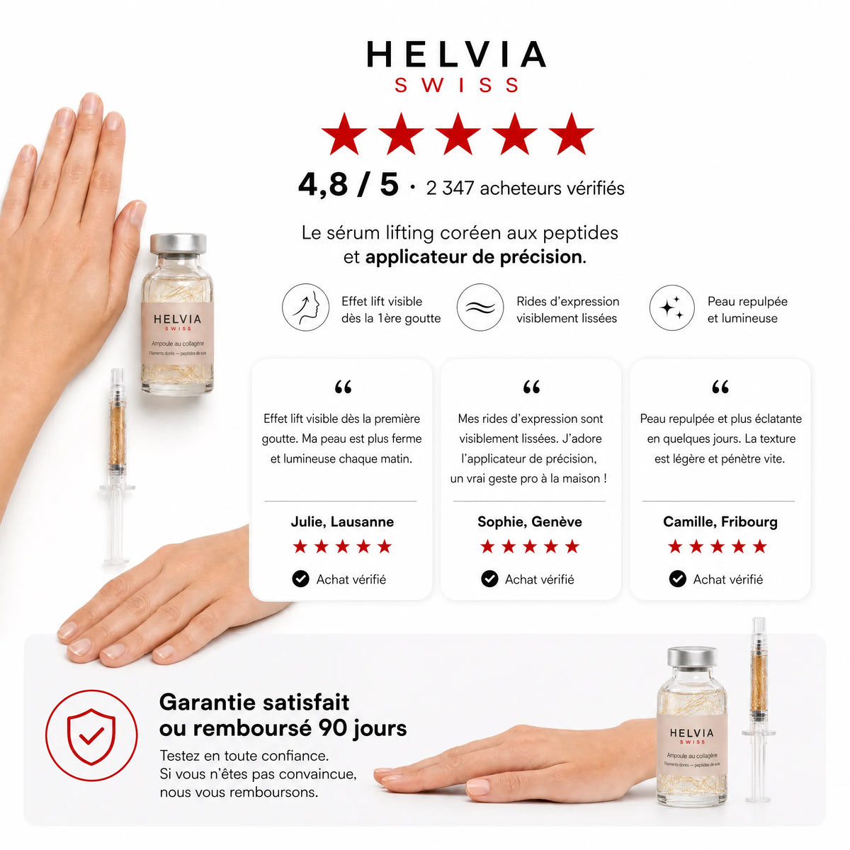 Sérum Liftant Peptides de Soie HELVIA SWISS