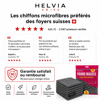 Lingettes Magiques en Microfibre (Lot de 5) HELVIA SWISS
