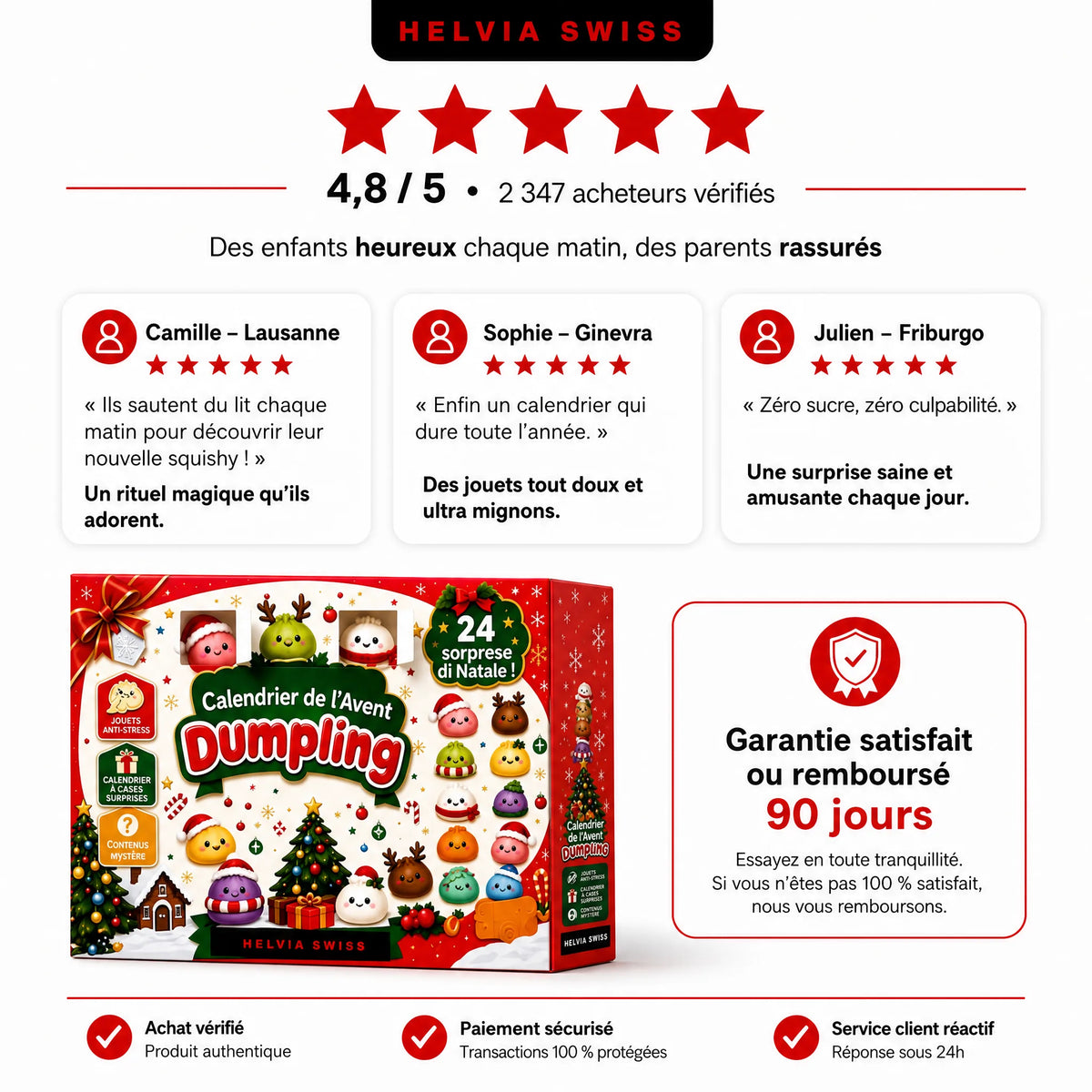 Calendrier de l'Avent Dumpling Squishy 2026 HELVIA SWISS