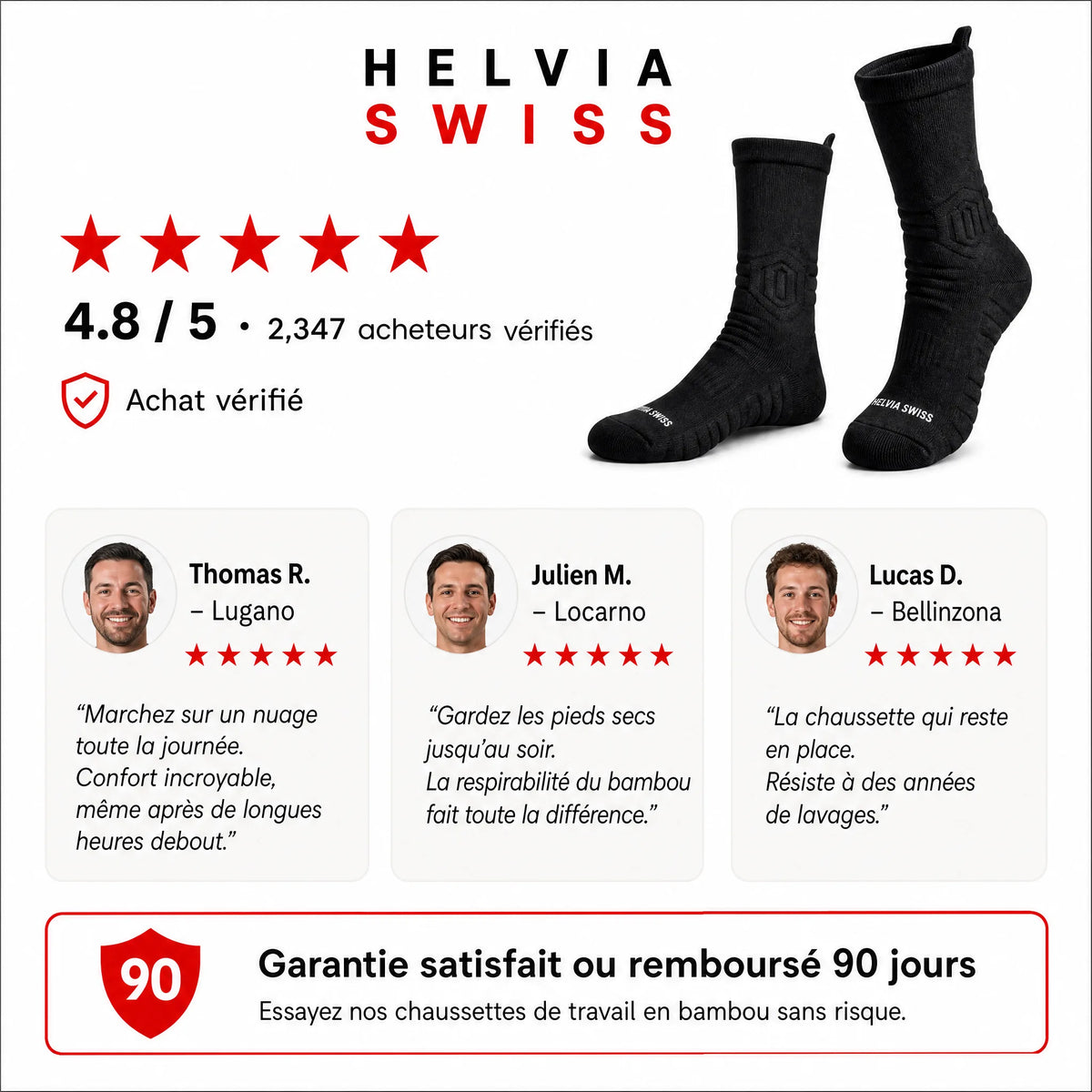Chaussettes de Travail Bambou HELVIA SWISS