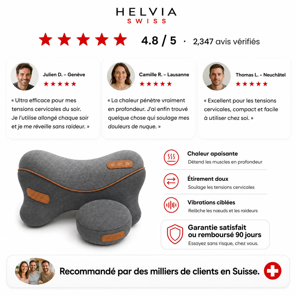 Masseur Cervical 3-en-1 HELVIA SWISS
