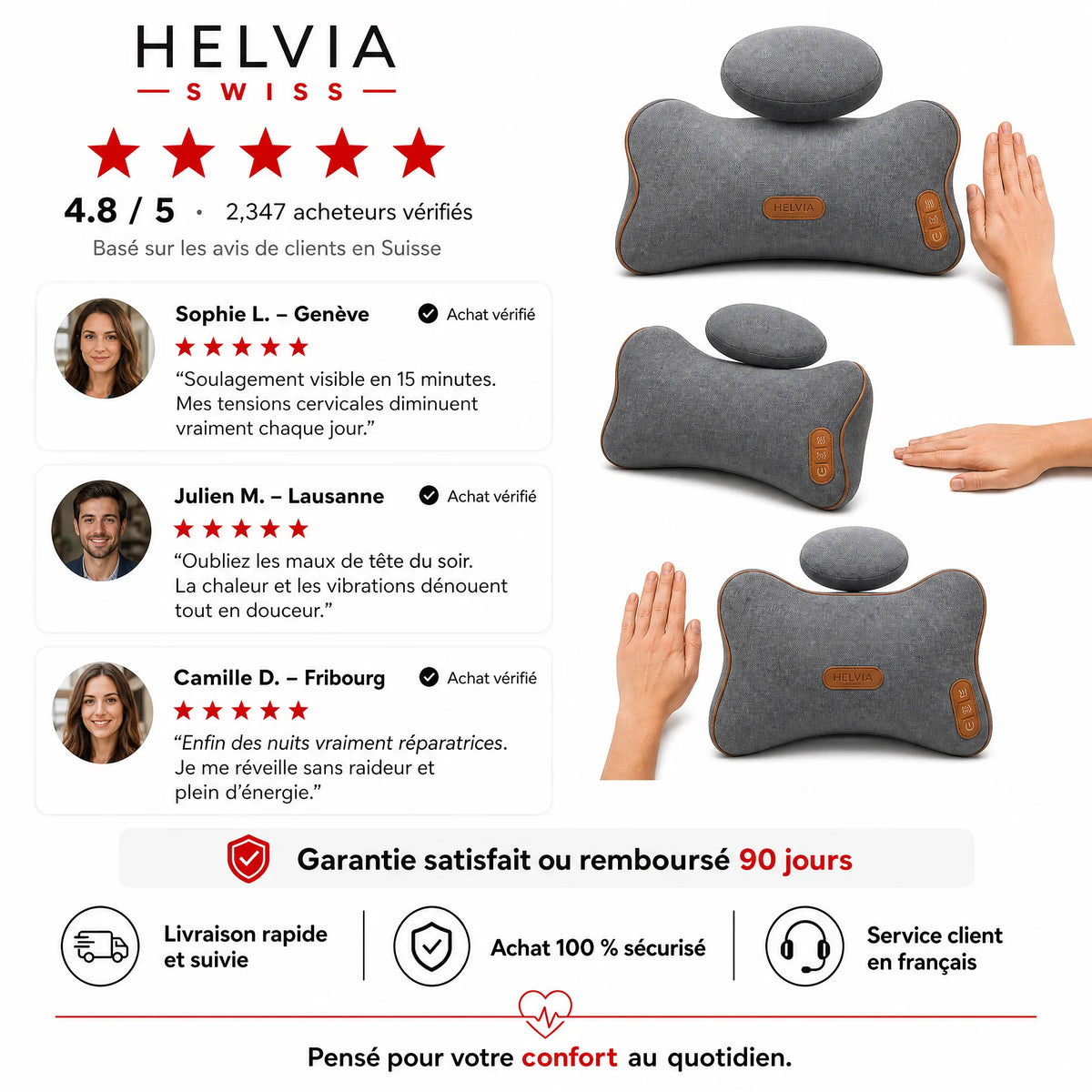 Masseur Cervical 3-en-1 HELVIA SWISS