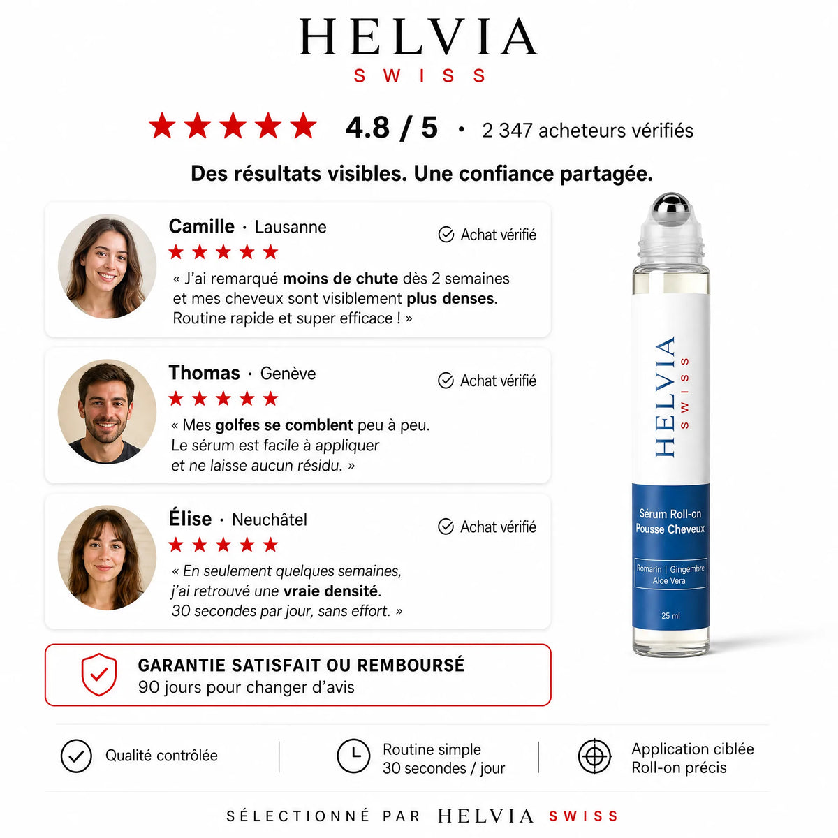 Sérum Roll-On Repousse Capillaire HELVIA SWISS