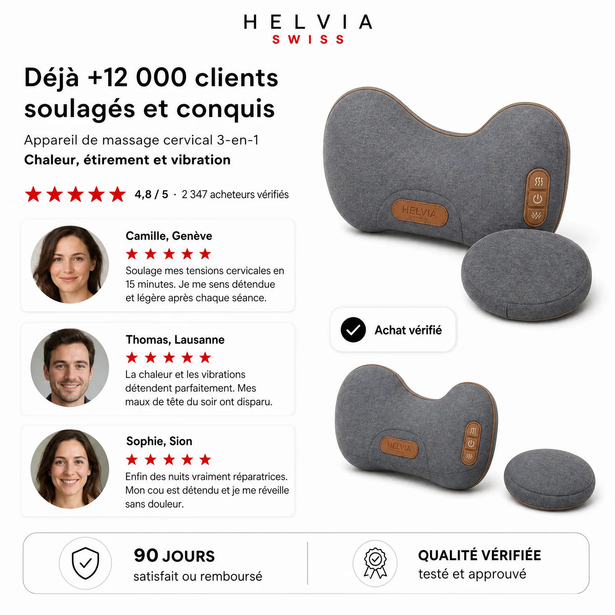 Masseur Cervical 3-en-1 HELVIA SWISS