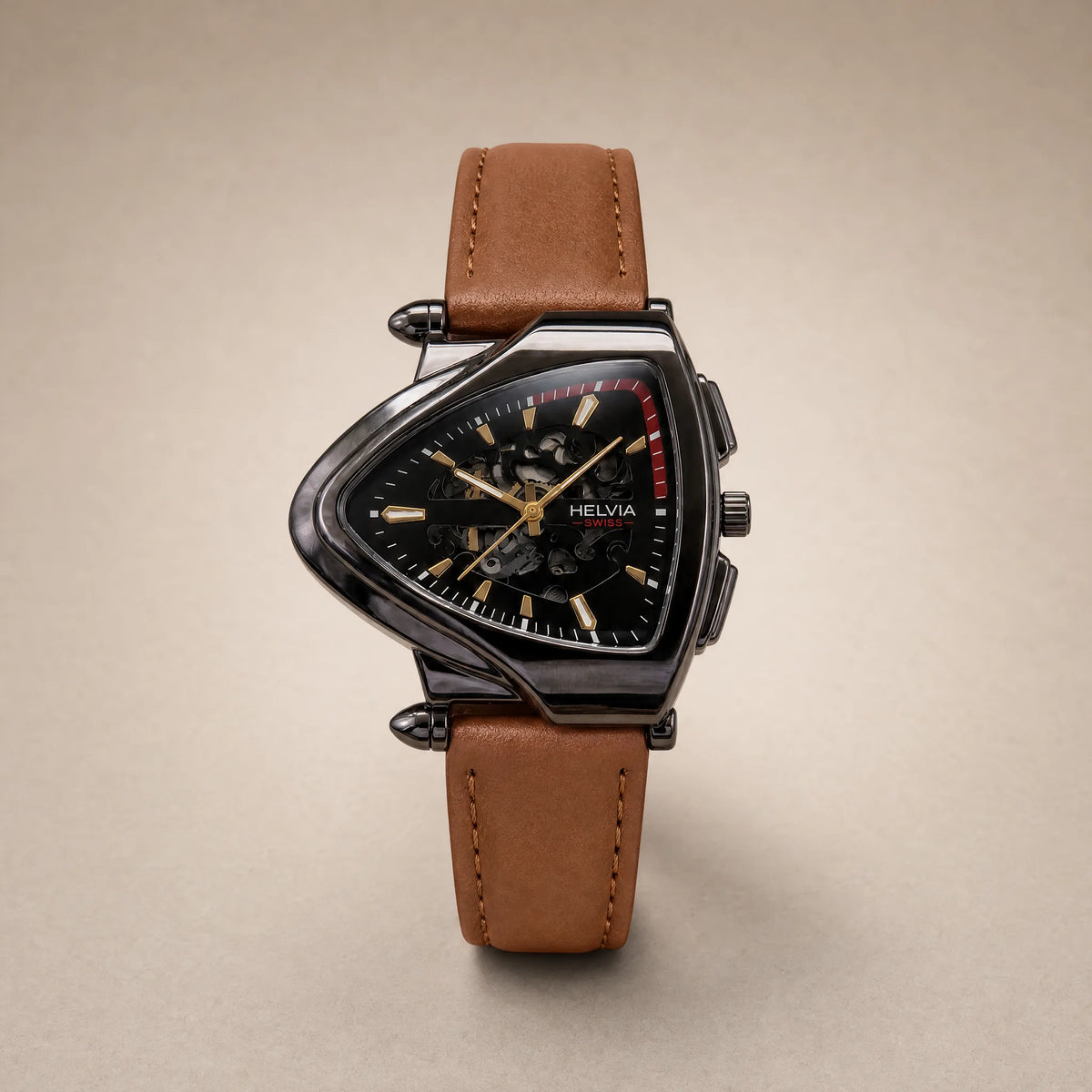 Montre Solstice Cuir Triangle HELVIA SWISS